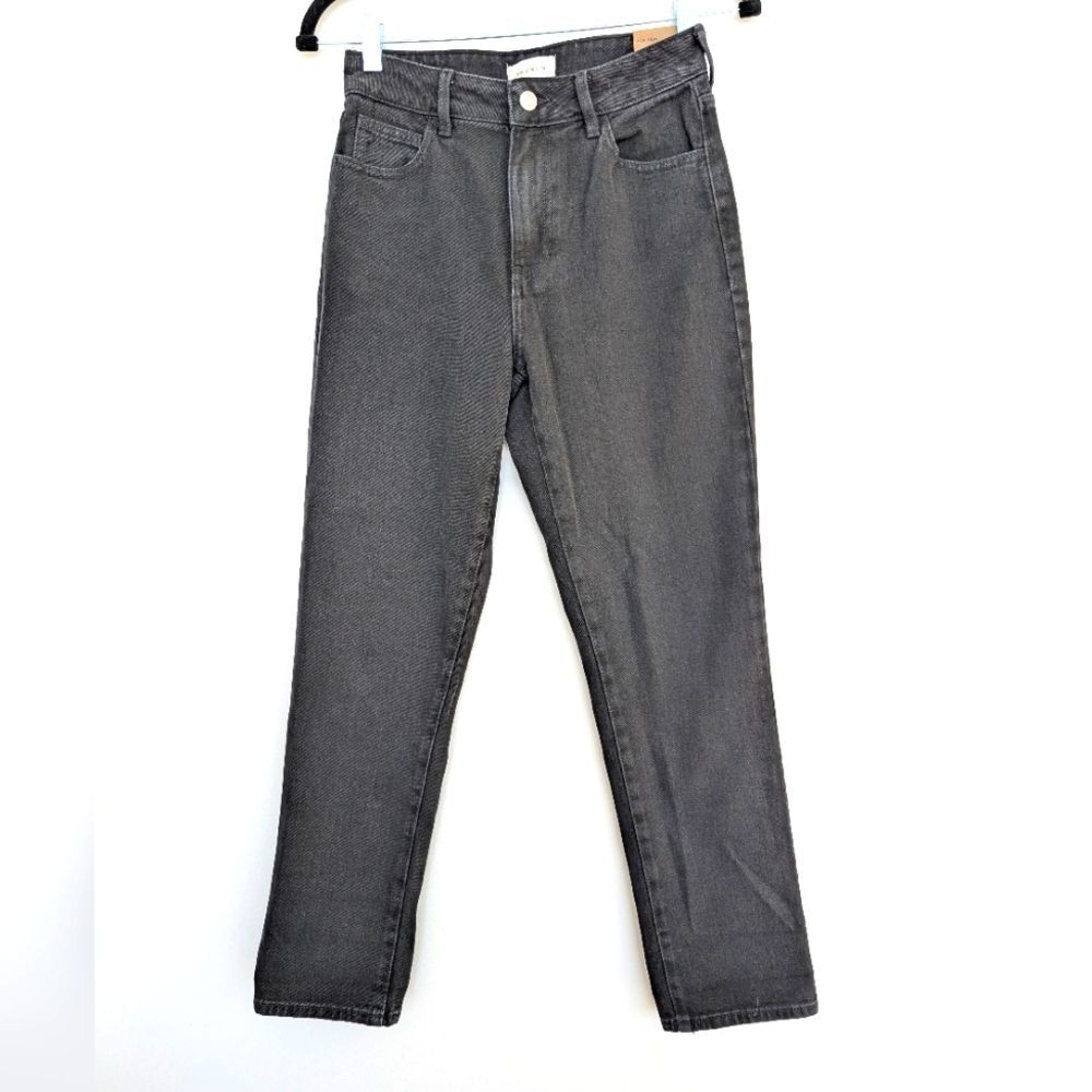 NWT Pacsun High Rise Straight Leg Ankle Taper Jeans Washed Black Sz 25